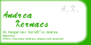 andrea kernacs business card